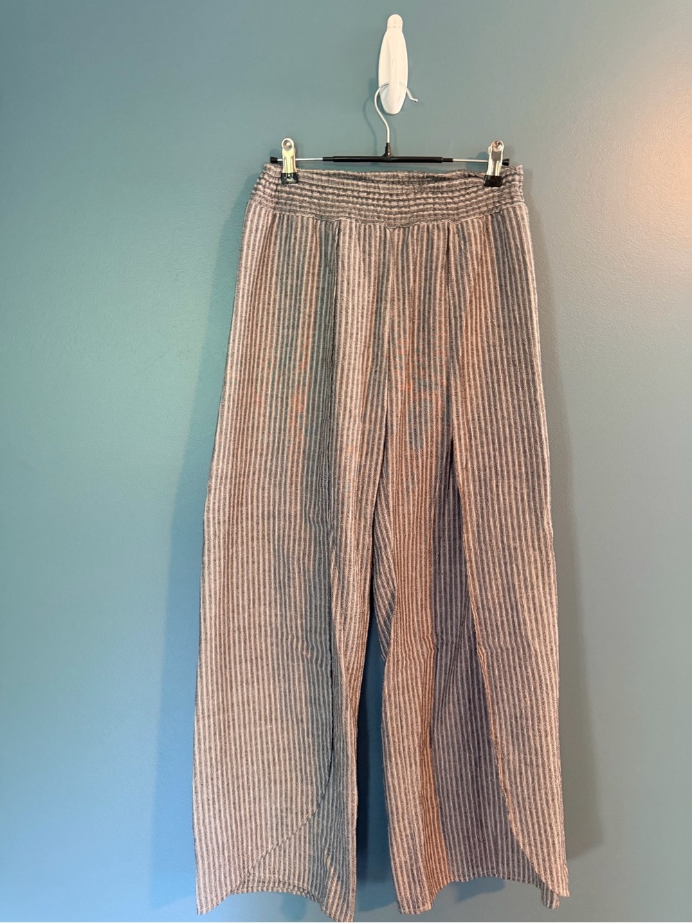 Bobi Evereve Striped Wide-Leg Pants White & Black 100% cotton Sz Small
